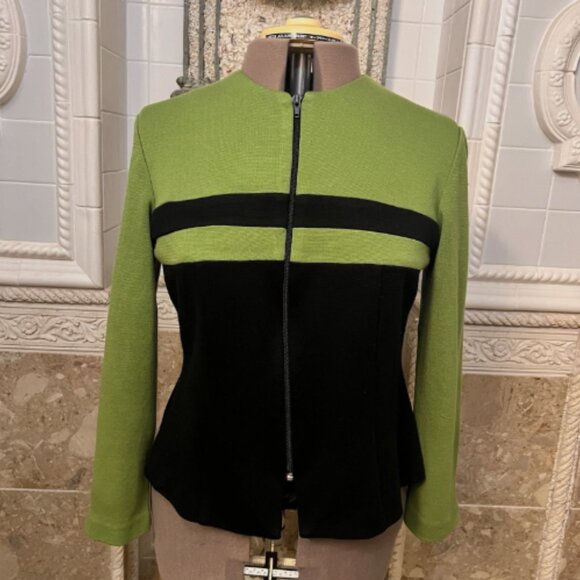 Vintage Sz 14. Unbranded. 70's Poly Double Knit Shacket. Zip. Long Sleeve. B121 - Picture 2 of 4